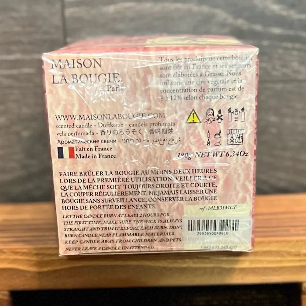 Maison La Bougie Paris Sorbet Candle in Rose, glacé & fraise. 6.34 ounces, NIB!